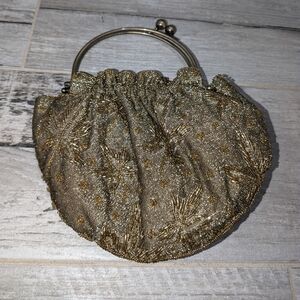 Vintage Metallic Evening Bag Gold